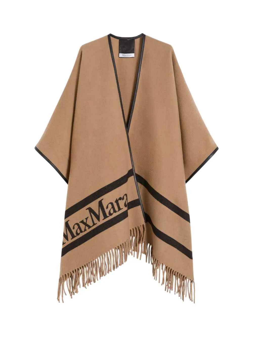Poncho In Lana Jacquard - Cammello sold by Wanan Luxury