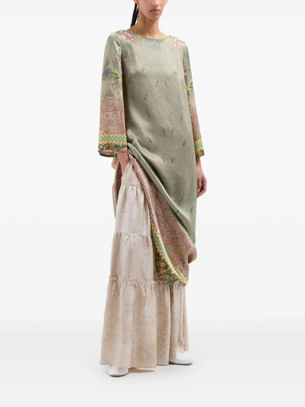 Printed Silk Dress sold by Wanan Luxury product image thumbnail 3