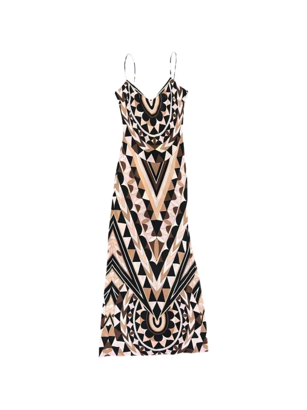 Printed Silk Long Dress made by Emilio Pucci