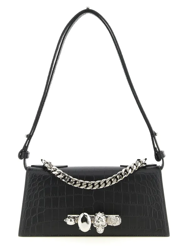 Jewelled Shoulder Bags Black made by Alexander McQueen