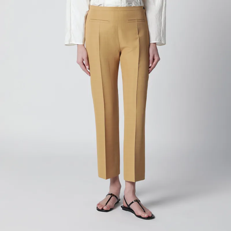 Beige Ankle-Length Trousers In Viscose Blend made by Alberta Ferretti