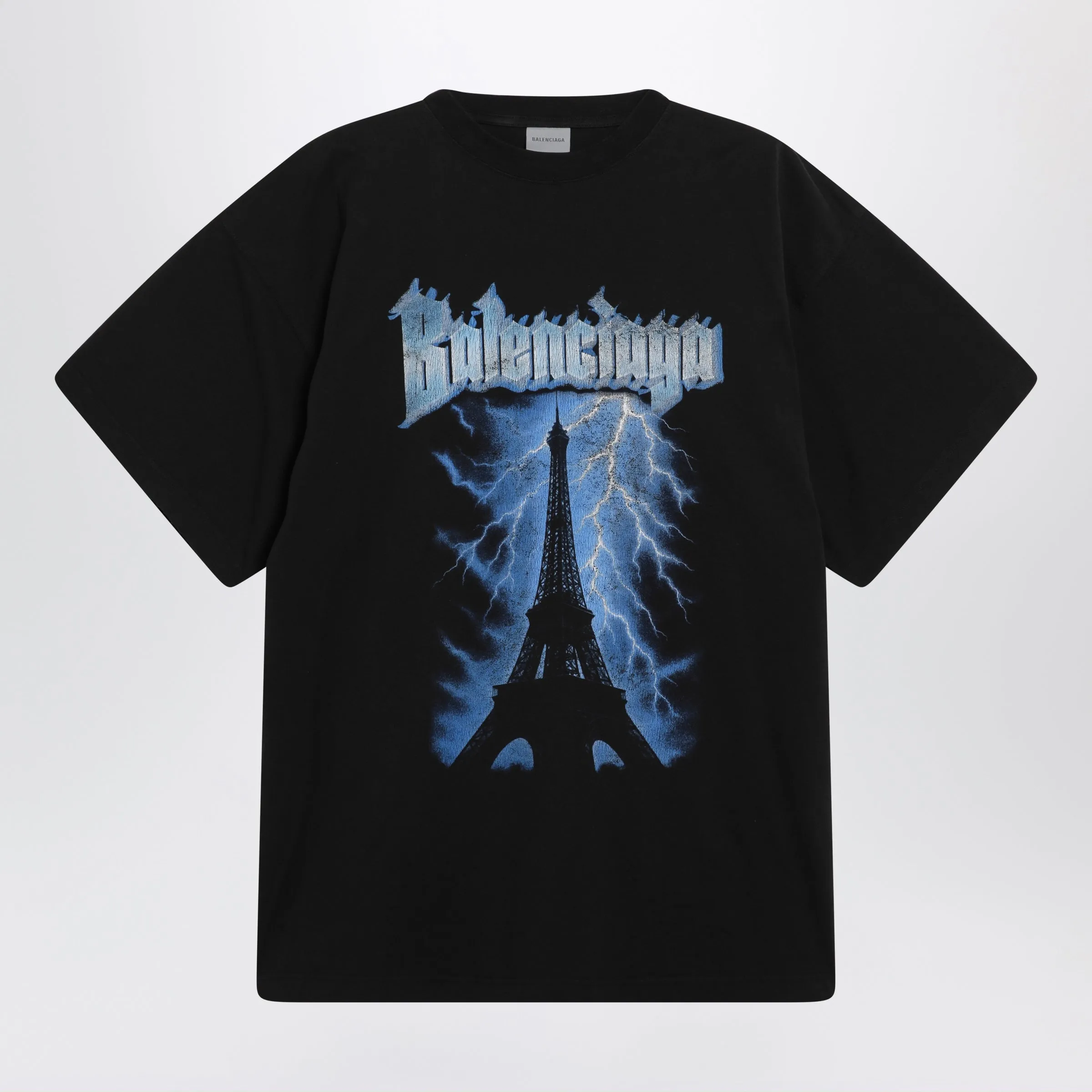 Paris Thunderstorm Oversized Black T-Shirt sold by Wanan Luxury