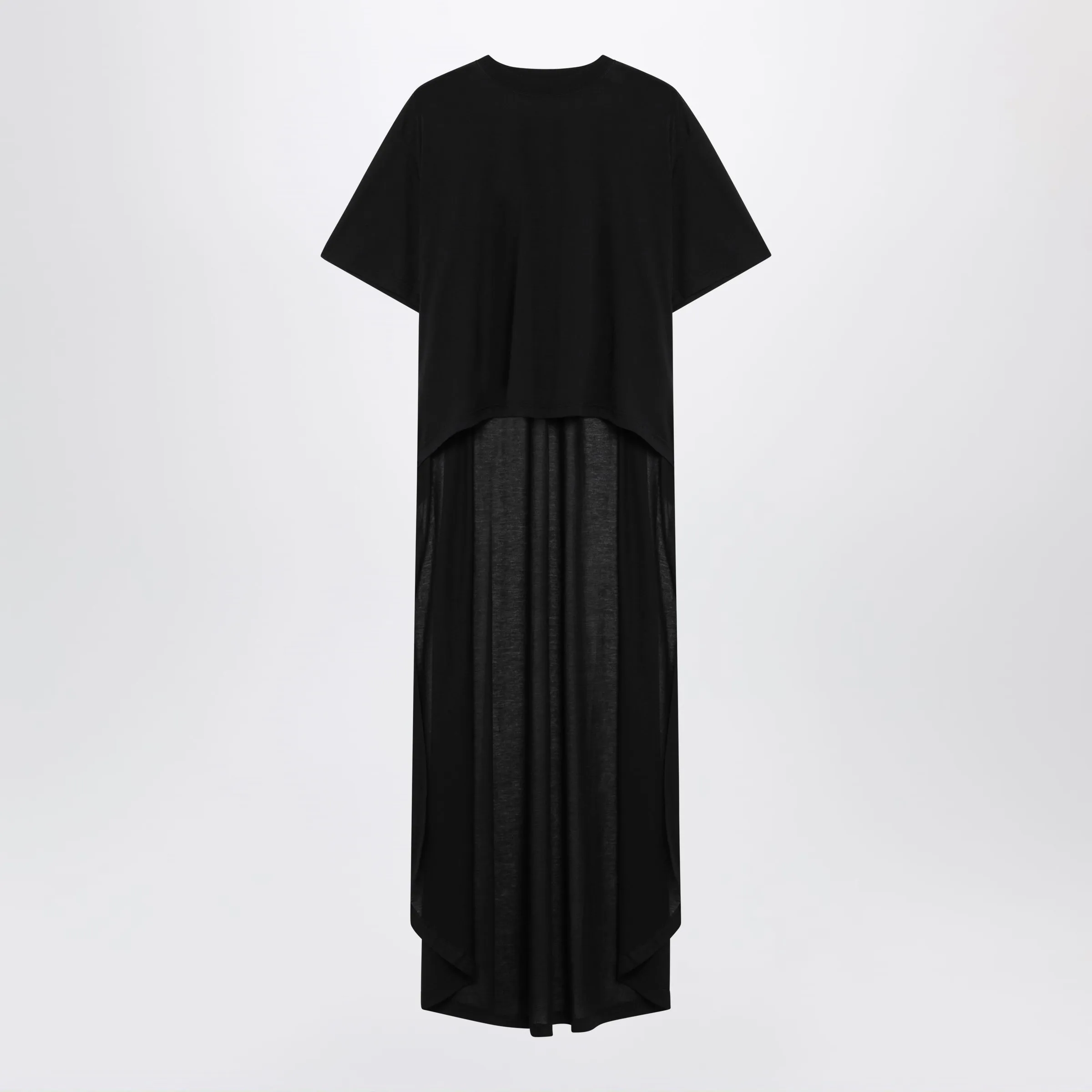 Black Maxi Train T-Shirt In Cotton Jersey sold by Wanan Luxury