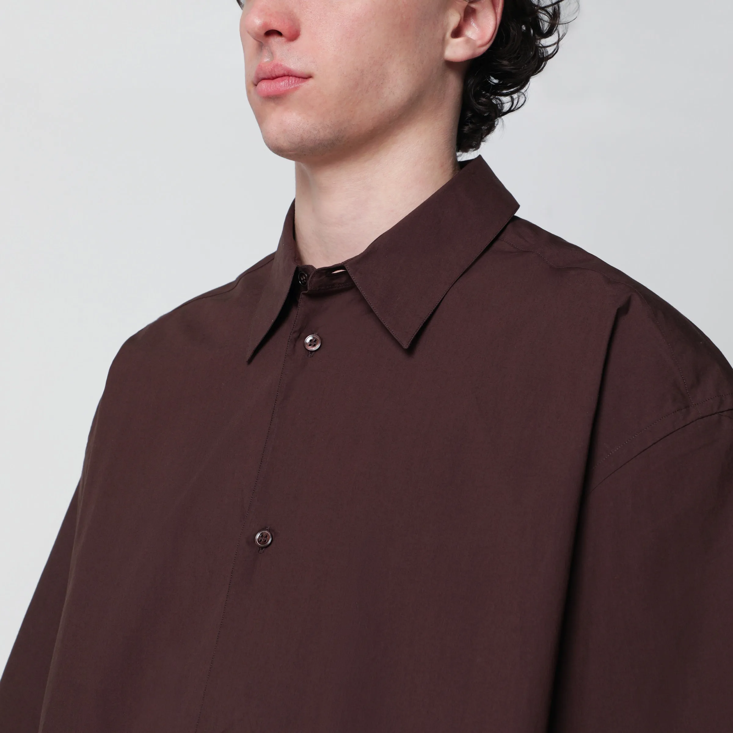 Brown Cotton Poplin Shirt sold by Wanan Luxury product image thumbnail 2