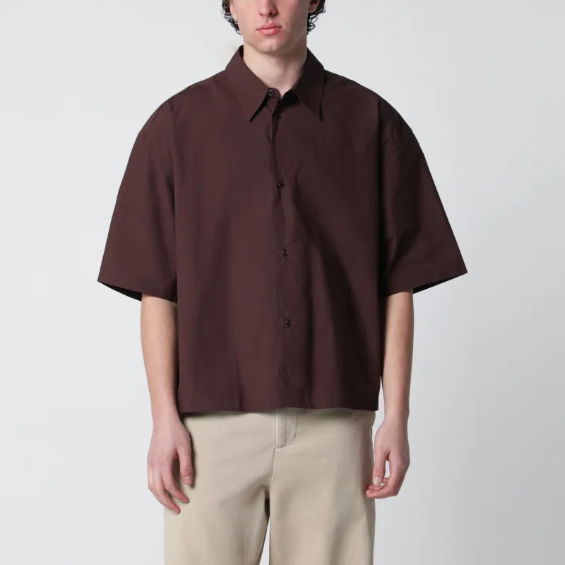 Brown Cotton Poplin Shirt sold by Wanan Luxury