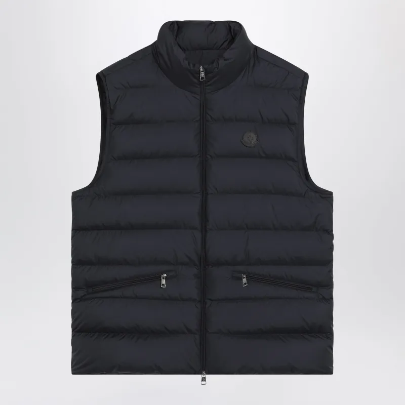 Lechtal Padded Zip Vest Navy Blue made by Moncler