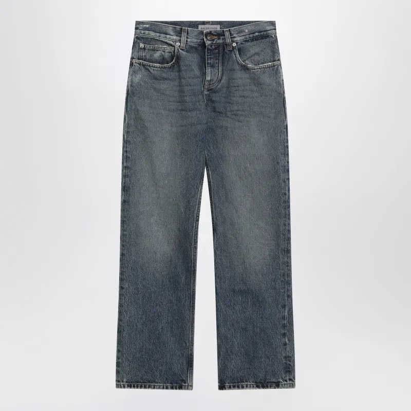 Vintage Blue Jeans With Worn Effect made by Balenciaga