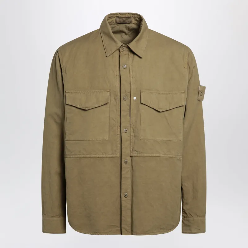 Ghost Regular-Fit Cotton-Linen Overshirt In Beige made by Stone Island