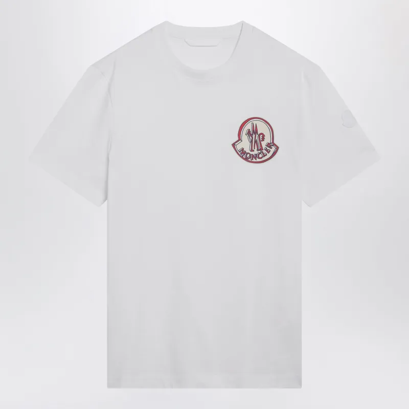 White Cotton T-Shirt With Logo Print made by Moncler