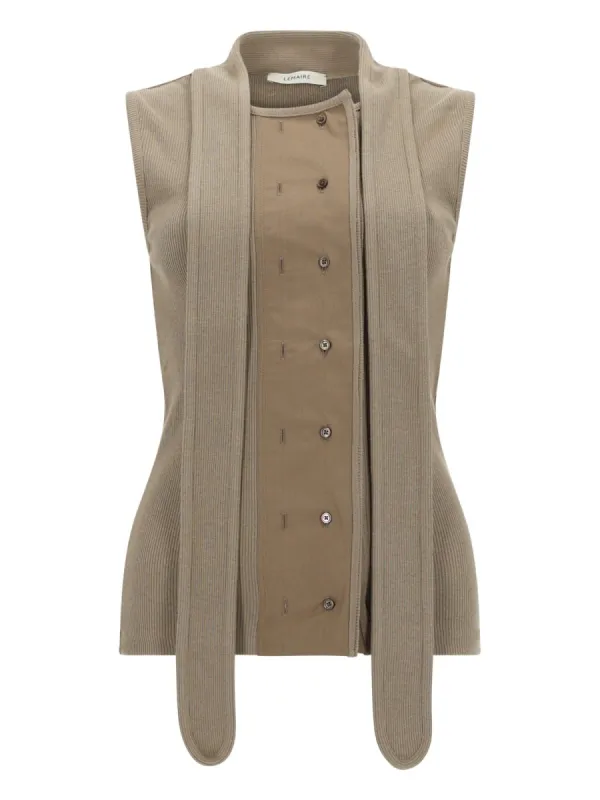 Asymmetrical Ribbed Top With Scarf sold by Wanan Luxury