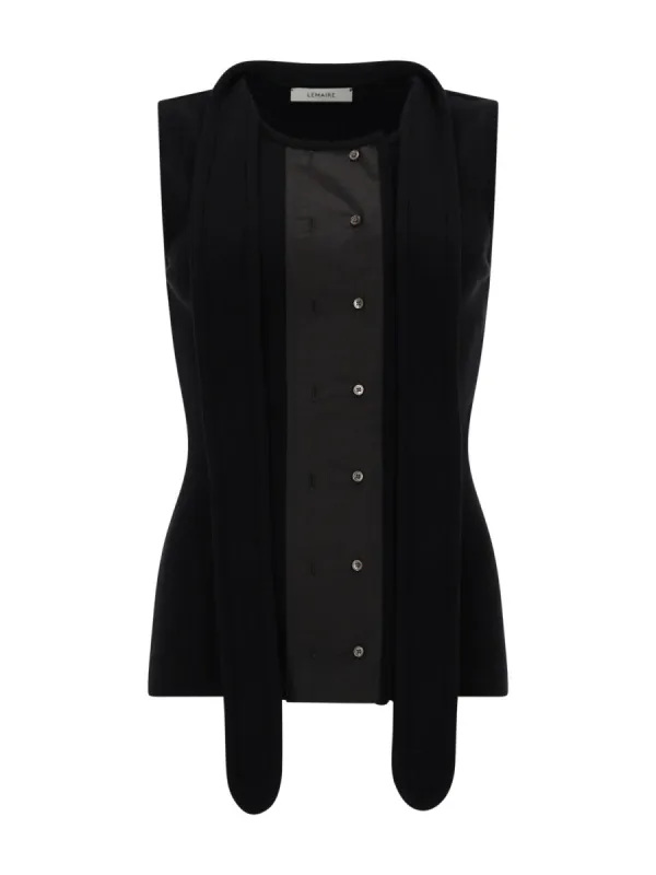 Asymmetrical Ribbed Top With Scarf made by Lemaire