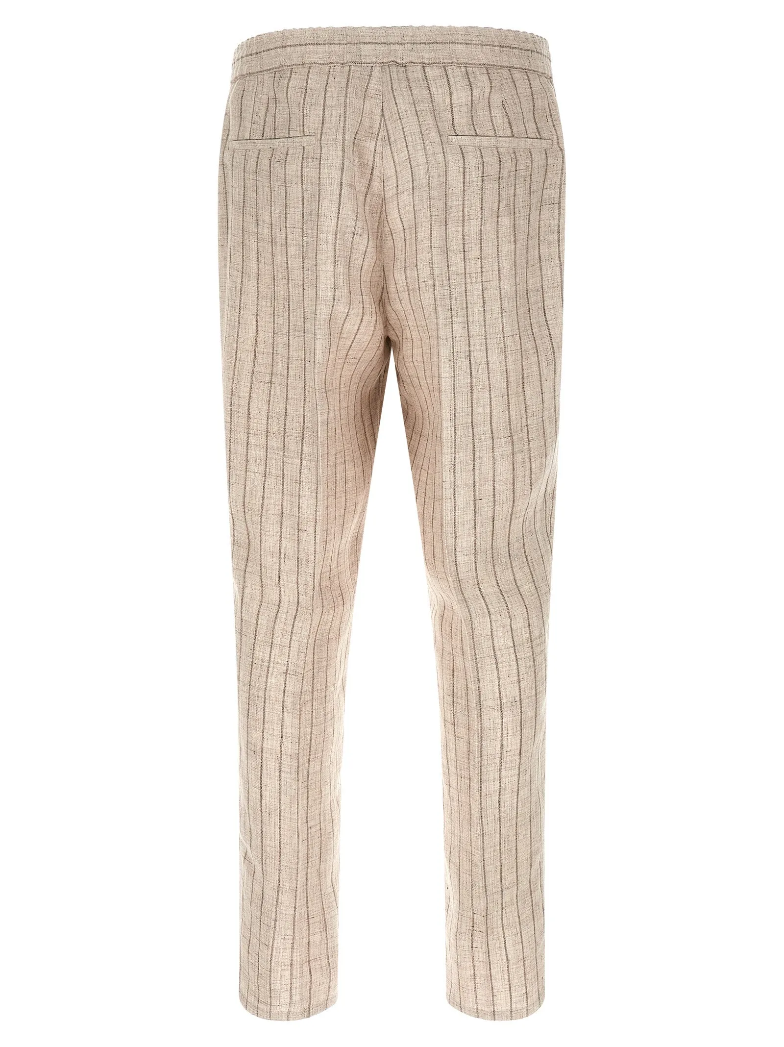 Striped Linen Trousers Pants Beige sold by Wanan Luxury product image thumbnail 2