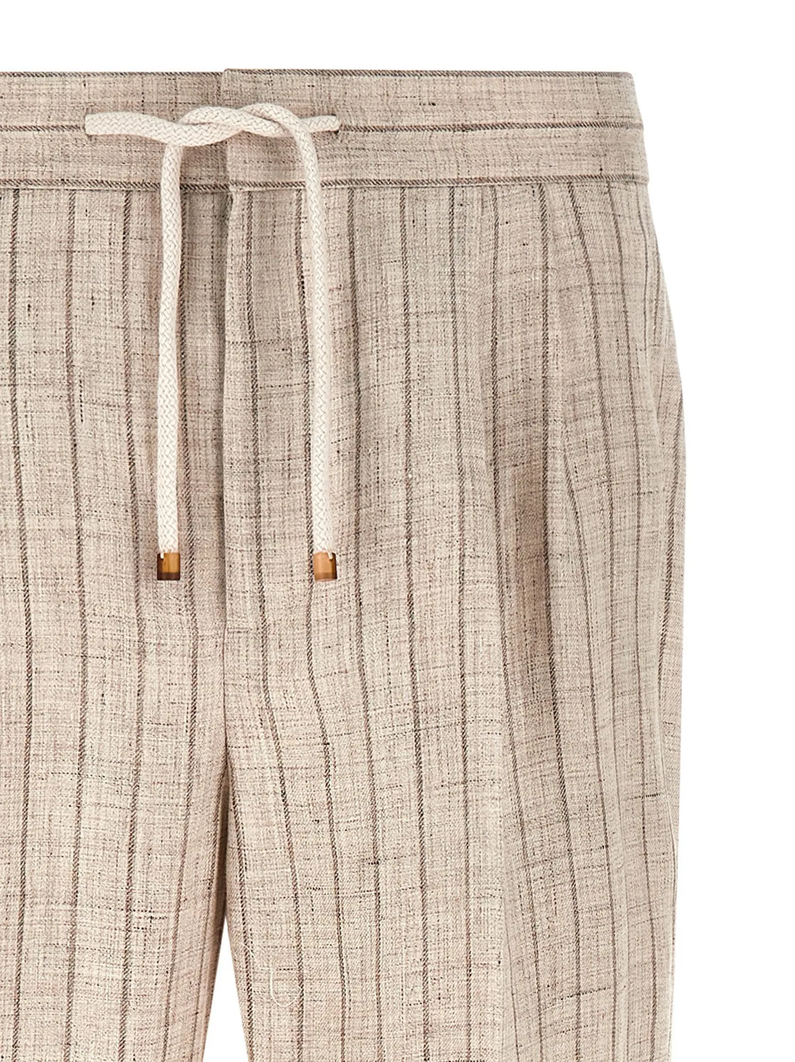Striped Linen Trousers Pants Beige sold by Wanan Luxury product image thumbnail 3
