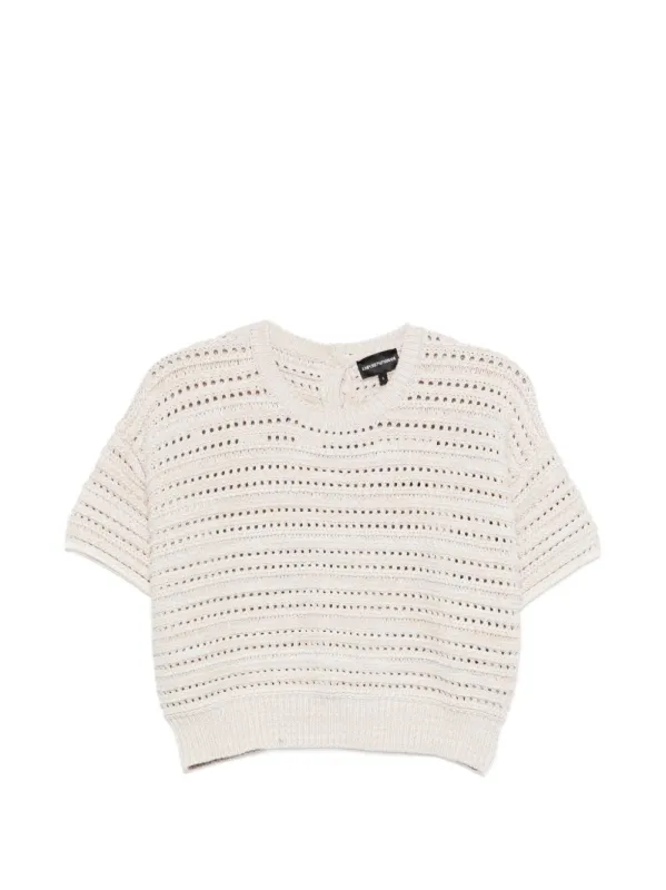 Cotton Open-Knit Cardigan made by Emporio Armani