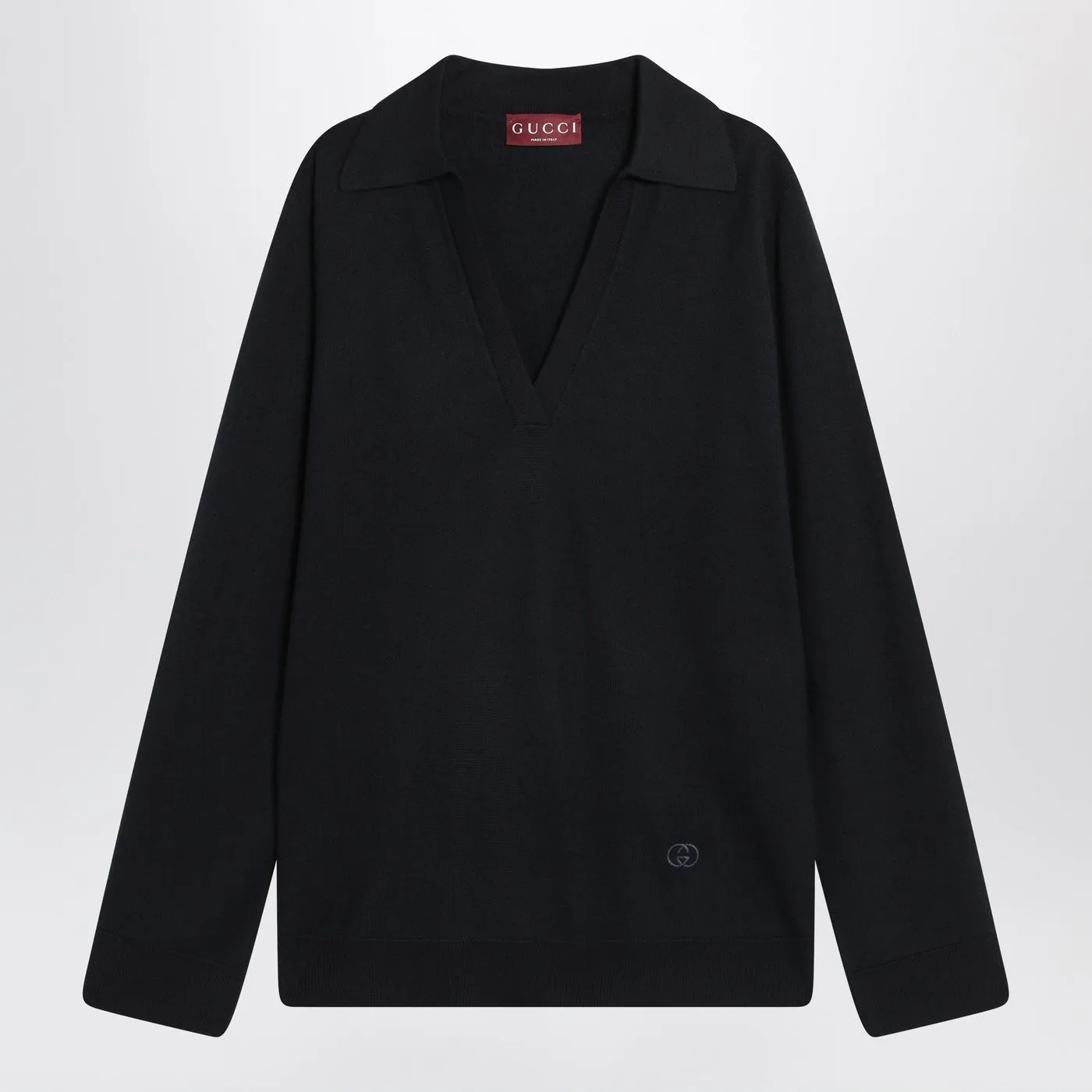 Navy Blue Wool Sweater sold by Wanan Luxury