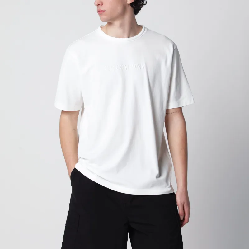 White T-Shirt With Embroidered Logo made by Wanan Luxury