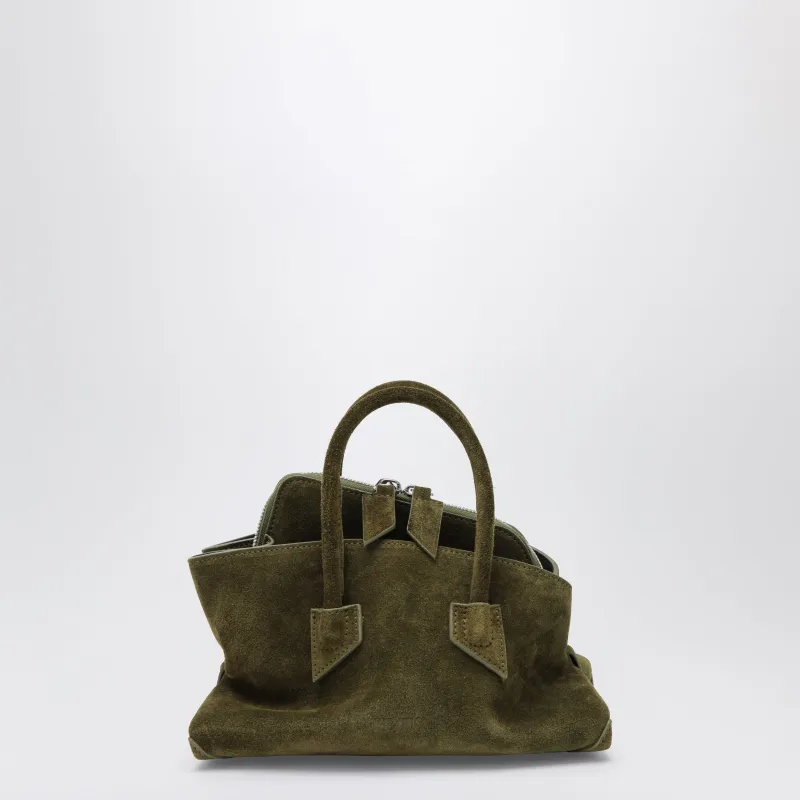 La Passeggiata Mini Khaki Green Suede Bag sold by Wanan Luxury