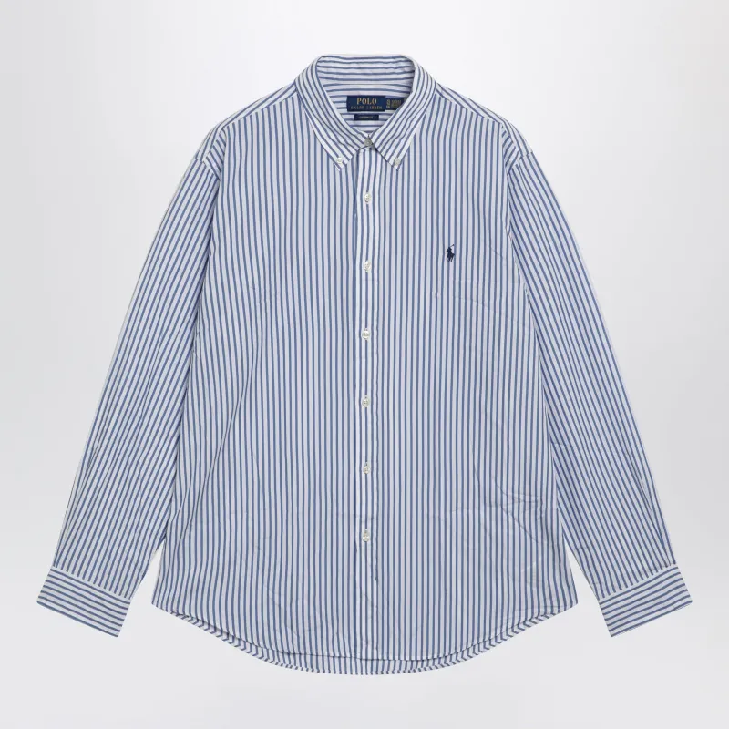 White/Blue Striped Custom-Fit Shirt made by Polo by Ralph Lauren