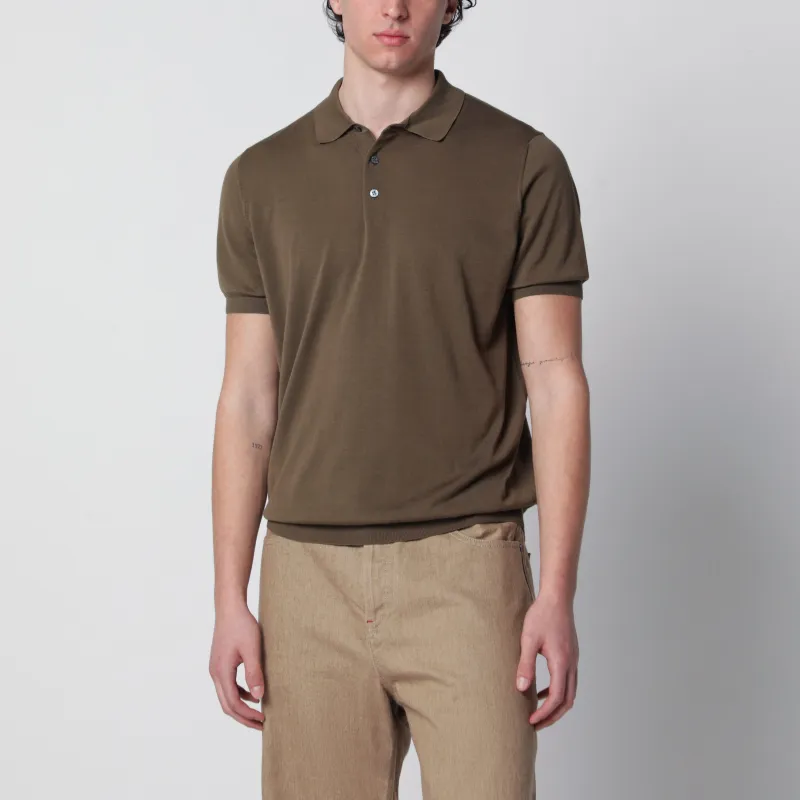 Military Green Cotton Polo Shirt made by Wanan Luxury