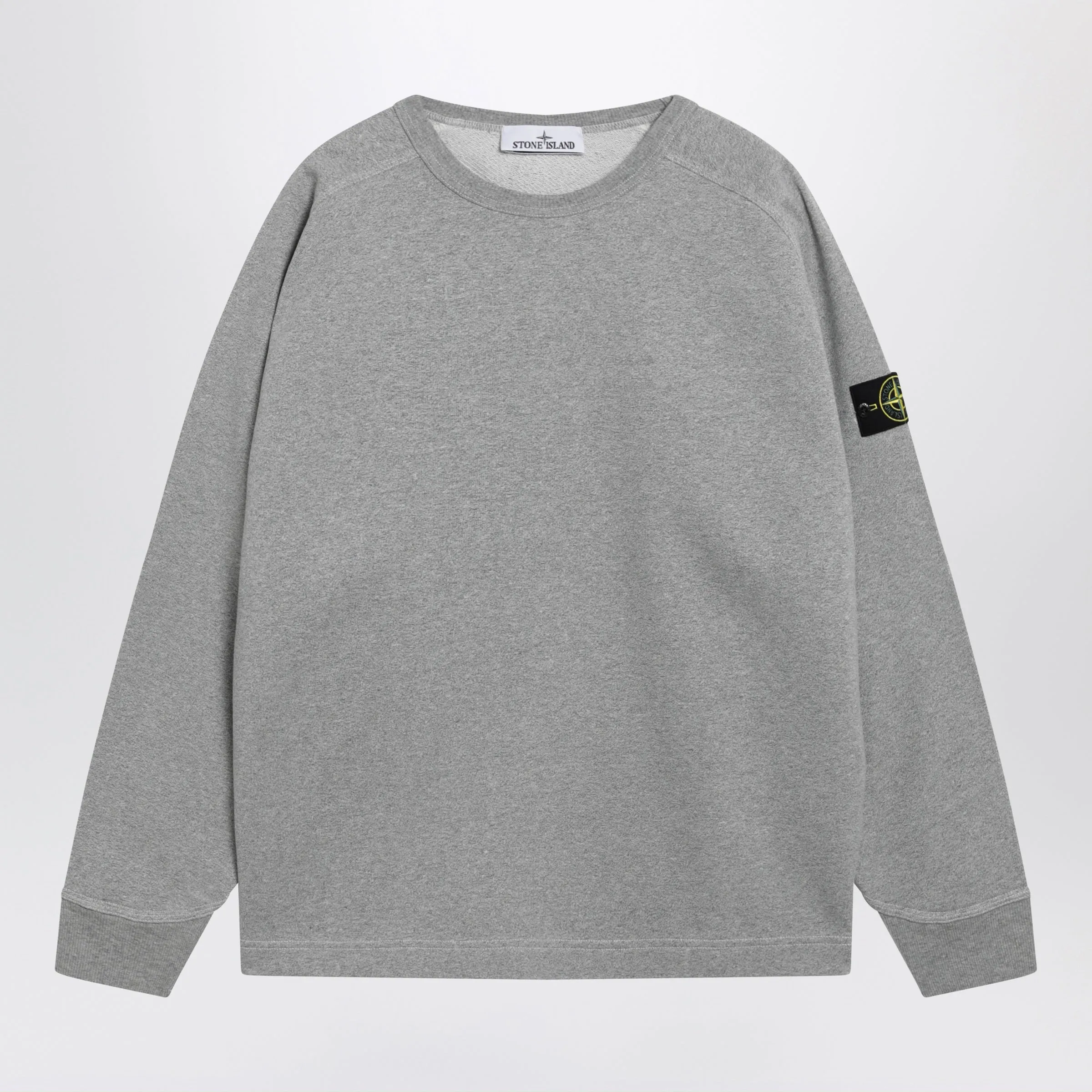 Oversized Crewneck Sweatshirt With Raglan Sleeves In Melange Cotton In Grey sold by Wanan Luxury
