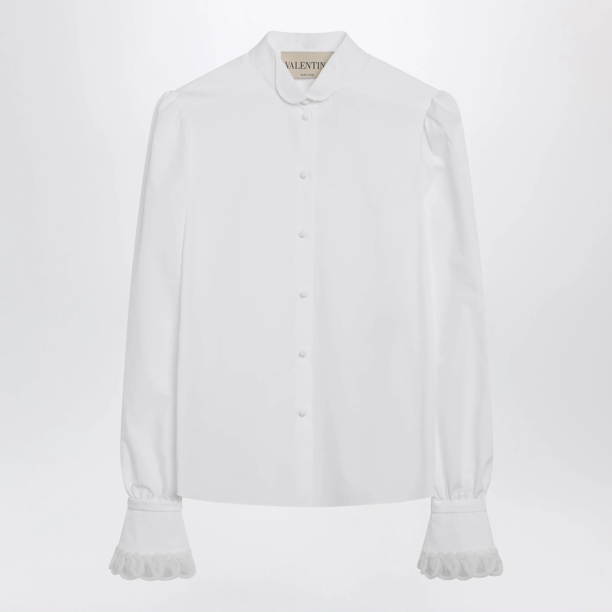 White Cotton Poplin Shirt sold by Wanan Luxury
