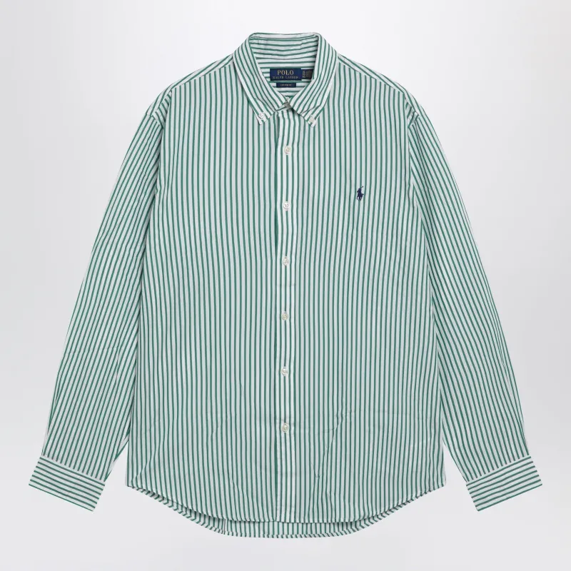 White/Green Striped Custom-Fit Shirt sold by Wanan Luxury