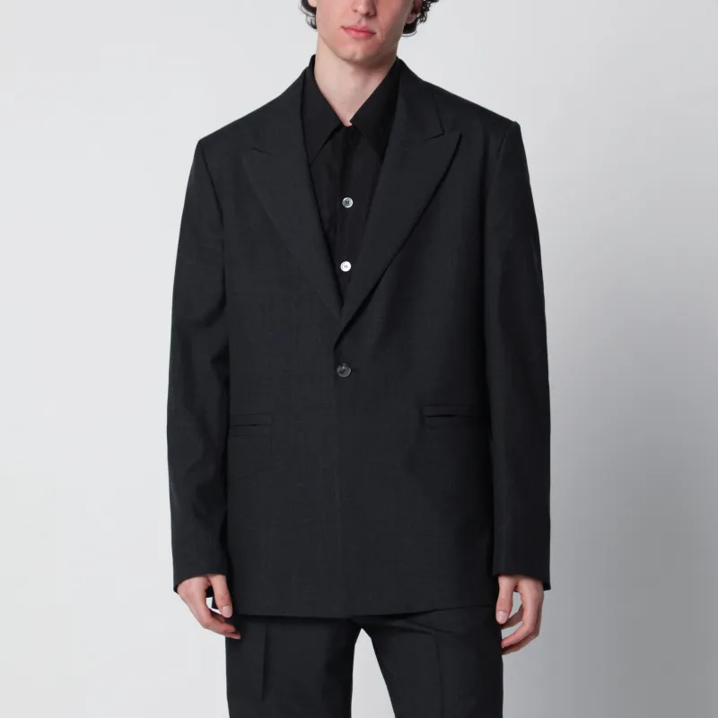 Single-Breasted Jacket Grey Pattern In Wool made by Namacheko