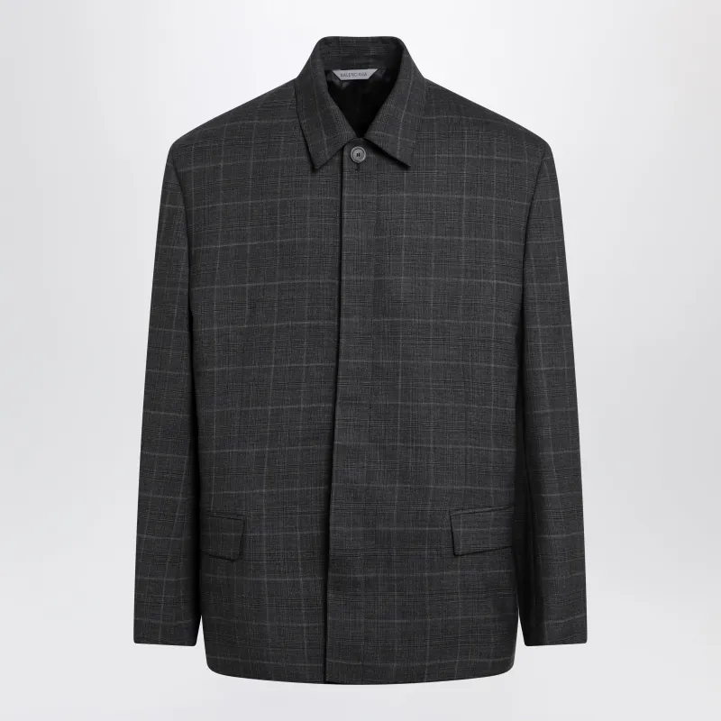 Grey Check Wool Jacket sold by Wanan Luxury