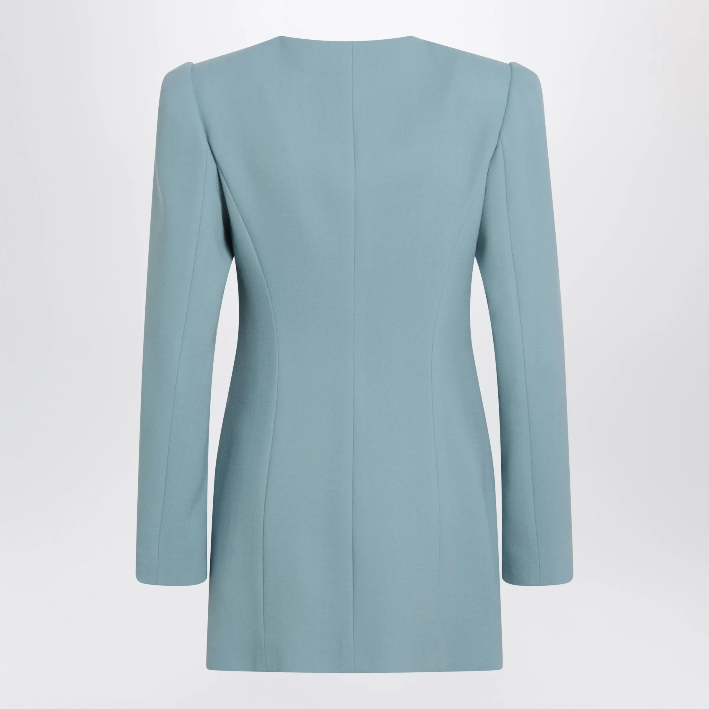 Light Blue Crispy Light Wool Jacket sold by Wanan Luxury product image thumbnail 2
