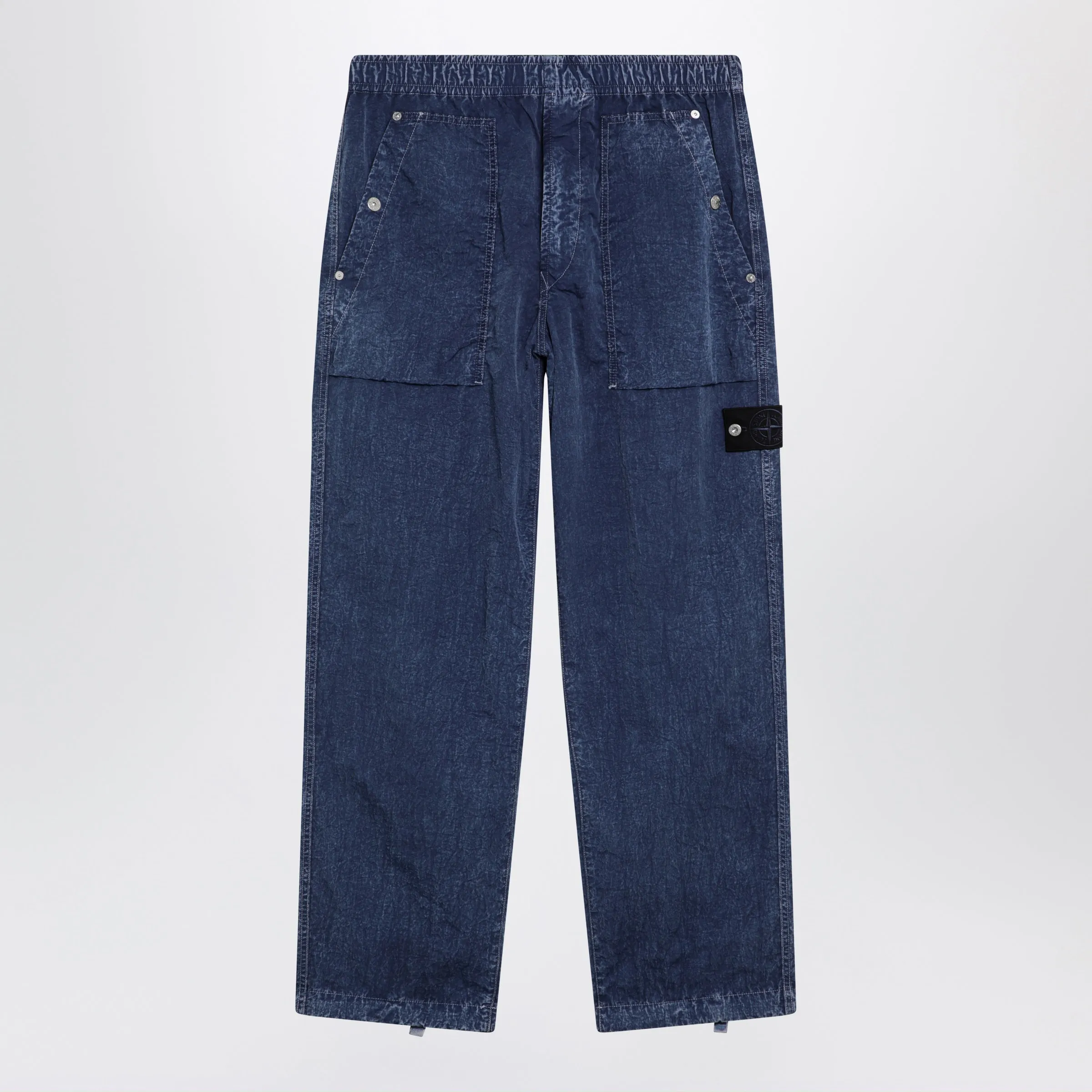 Loose-Fit Fatigue Pants In Compact Nylon In Blue sold by Wanan Luxury