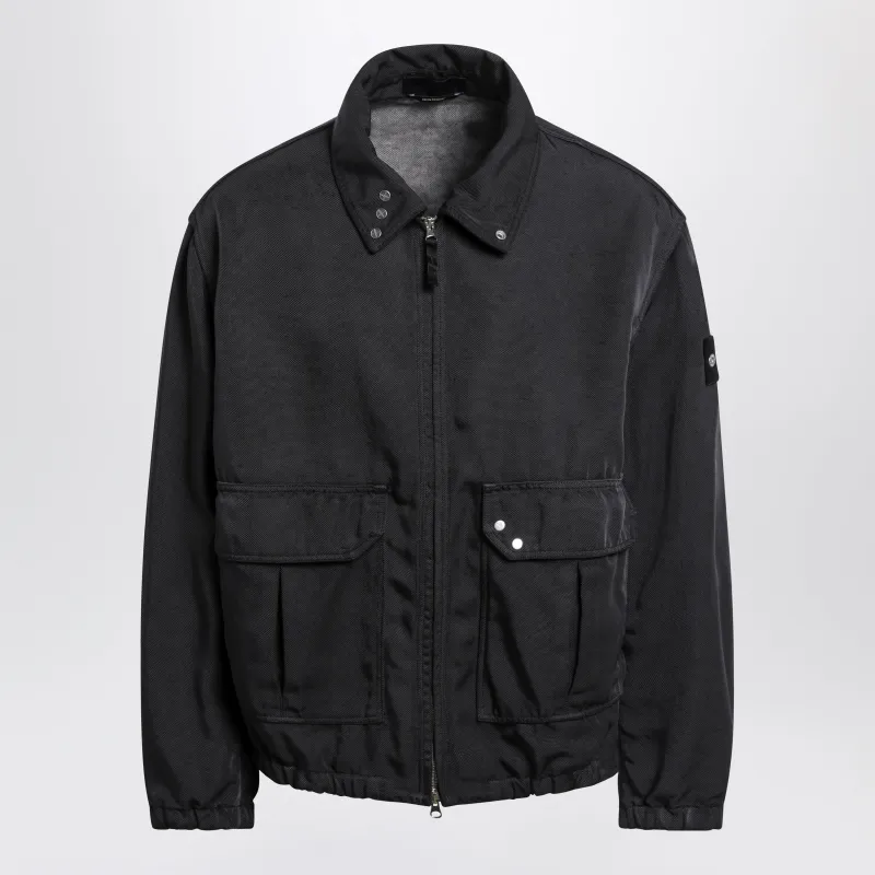 Coach Jacket With Water-Repellent Finish In Oxford Nylon In Blue made by Stone Island