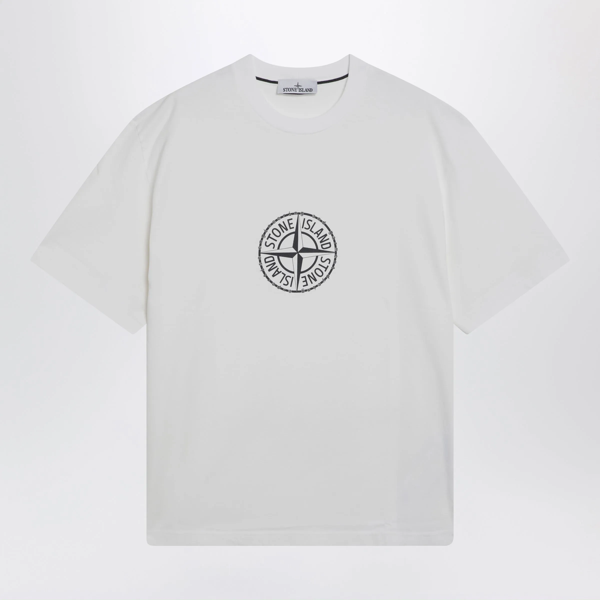 All Around Compass T-Shirt In White Jersey sold by Wanan Luxury