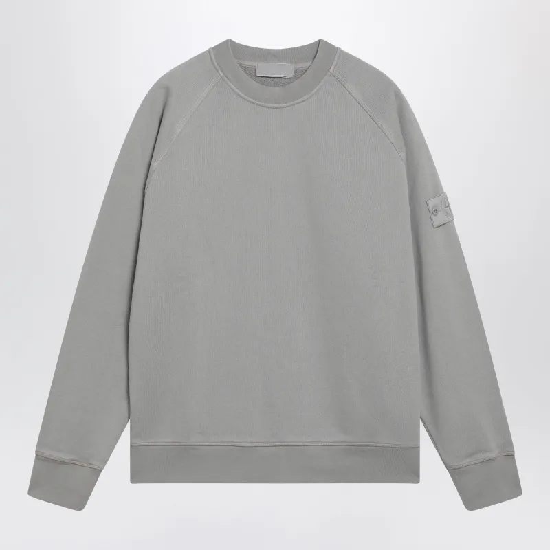 Ghost Grey Cotton Crew Neck Sweatshirt made by Stone Island