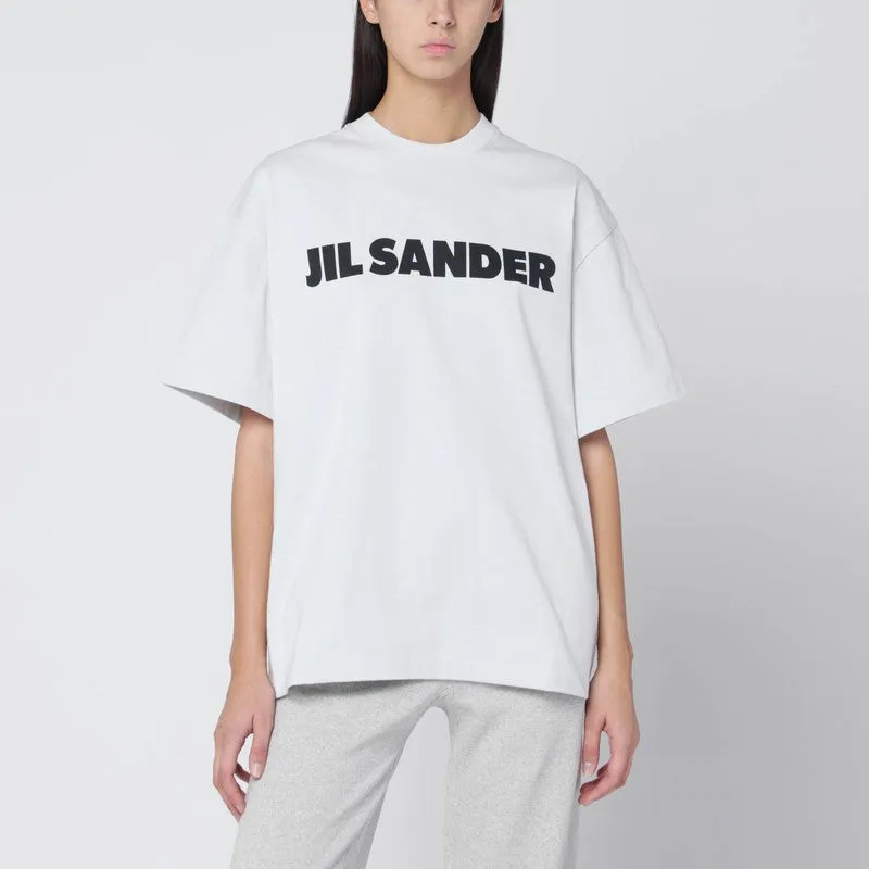 Light Grey Oversized T-Shirt With Logo Print sold by Wanan Luxury