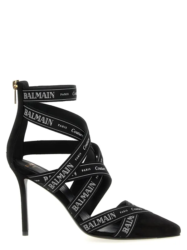 Couture Ribbon-Print Pumps Black made by Balmain