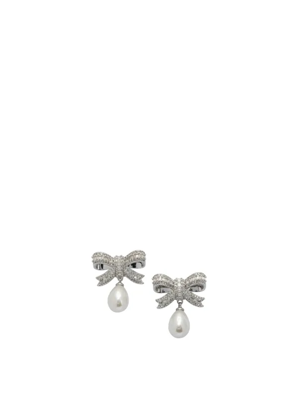 Drop Earrings With Pearls And Crystals Jewels Silver sold by Wanan Luxury