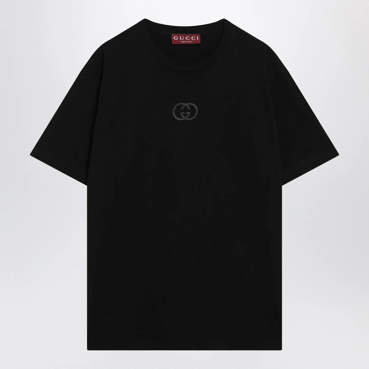 Black Cotton Jersey T-Shirt With Embroidery sold by Wanan Luxury