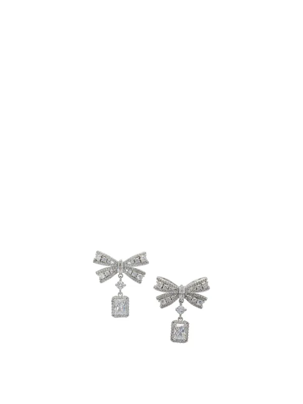 Dangling Earrings With Crystals Jewels Silver made by Self-Portrait