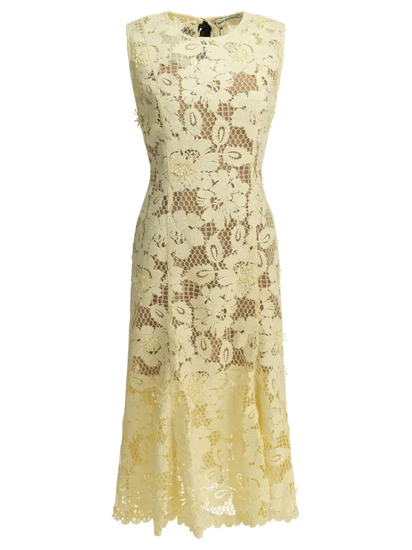 Flared Midi Dress Dresses Yellow sold by Wanan Luxury