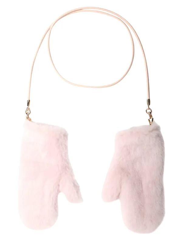 Camel And Pink Silk Ombrato Mittens made by MaxMara