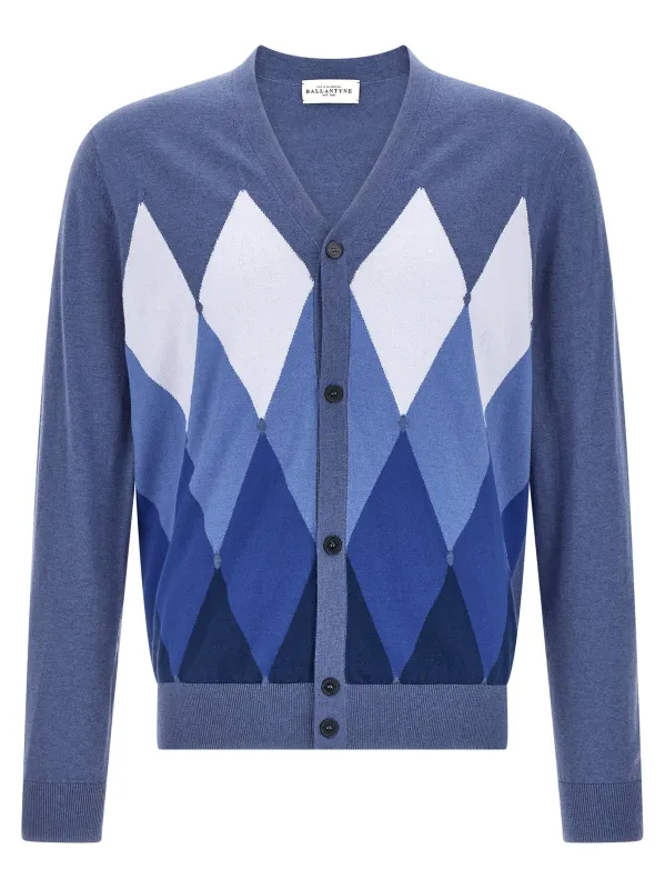 Cardigan Argyle Sweaters And Cardigans Blue made by Ballantyne