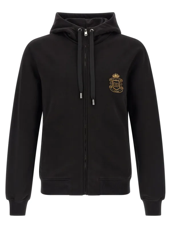 Coat Of Arms Hoodie Sweatshirt Black made by Dolce & Gabanna