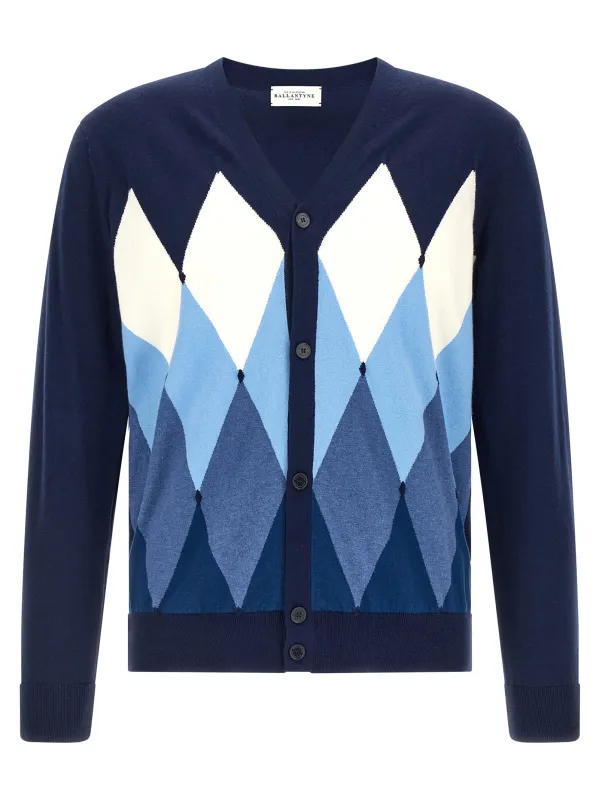 Cardigan Argyle Sweaters And Cardigans Blue made by Ballantyne