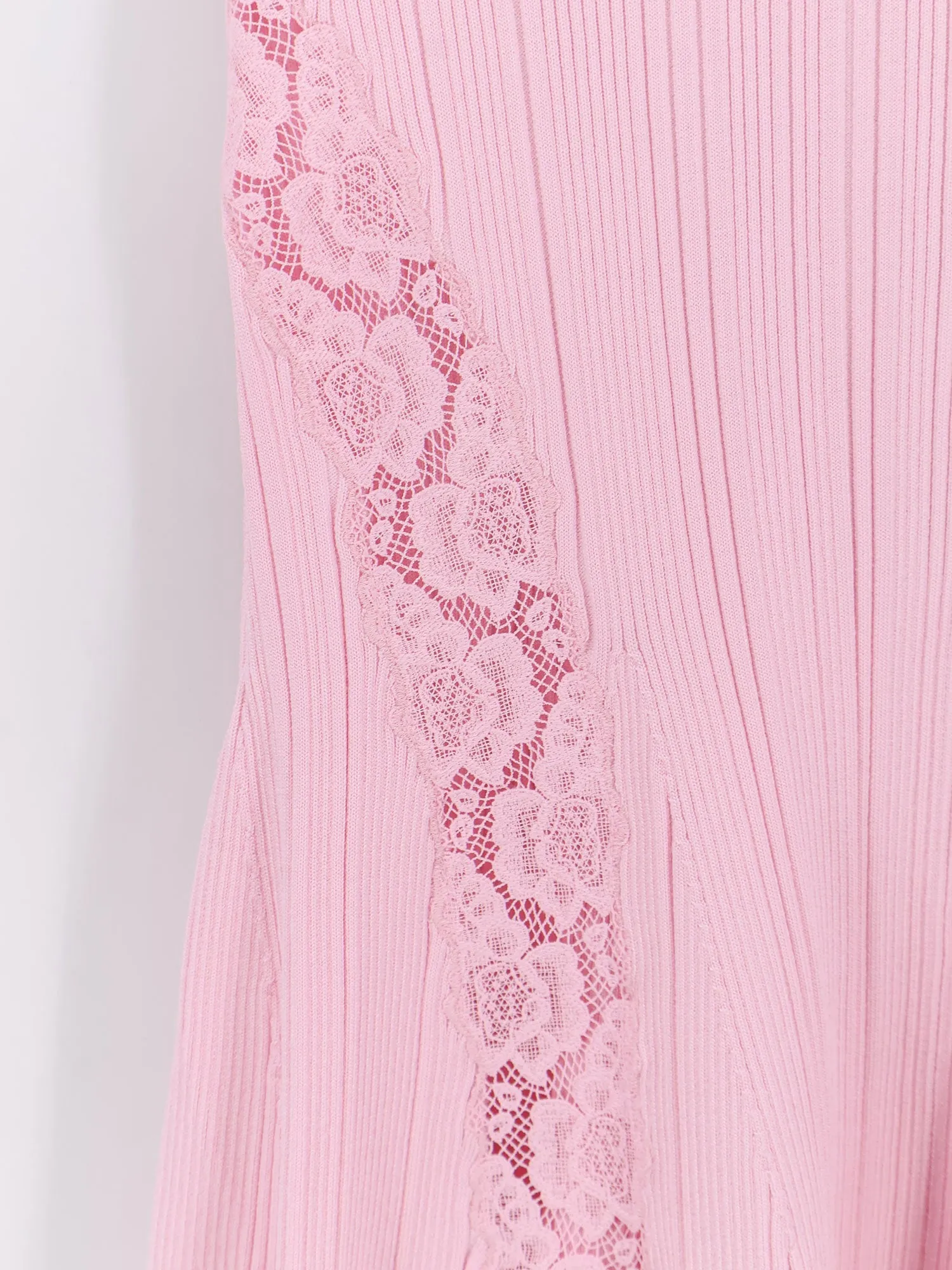 Knit Lace Insert Midi Dress sold by Wanan Luxury product image thumbnail 3