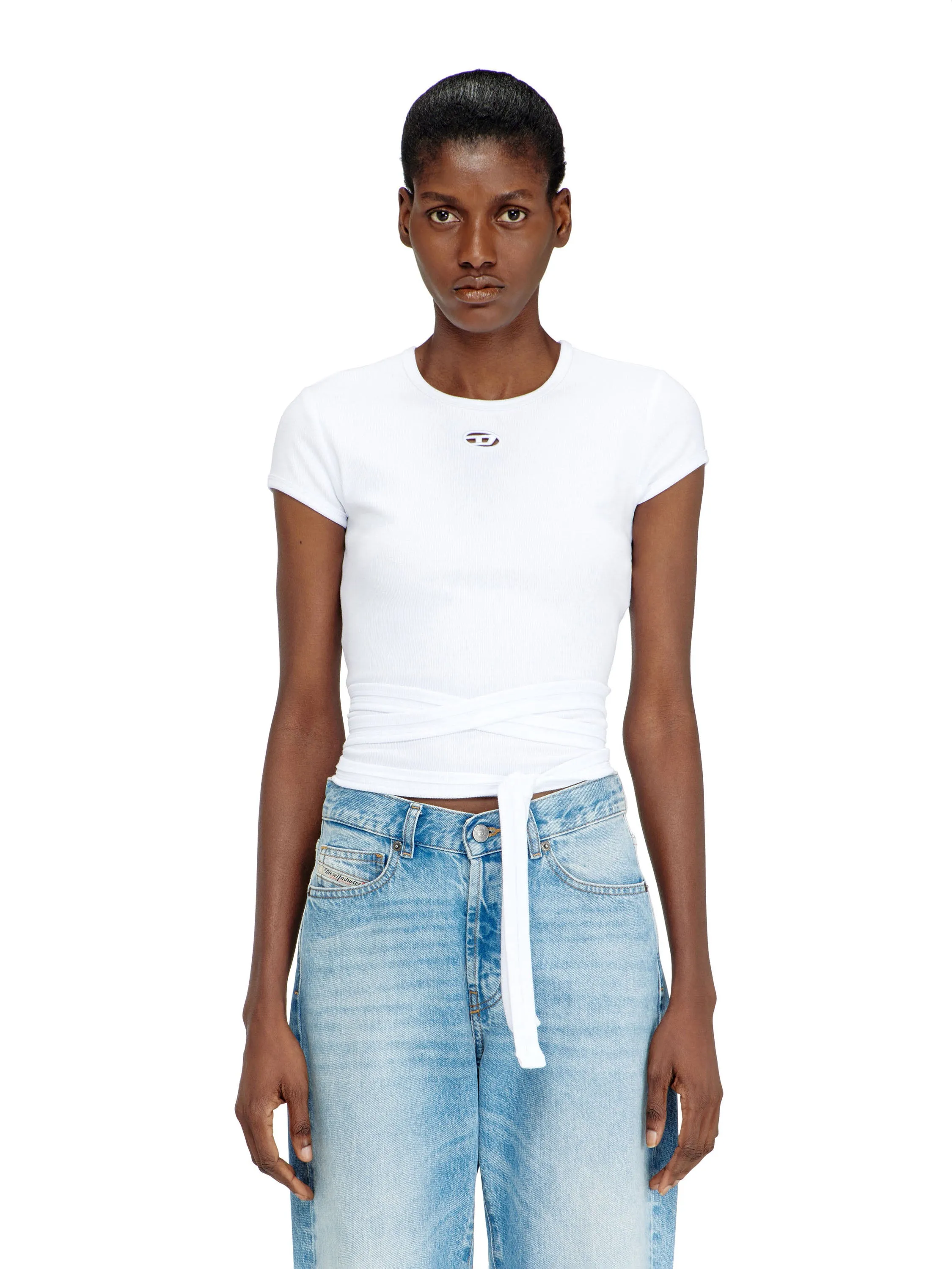 T-Bunny-Tail- S1 Cotton T-Shirt With Tie Bands sold by Wanan Luxury product image thumbnail 2