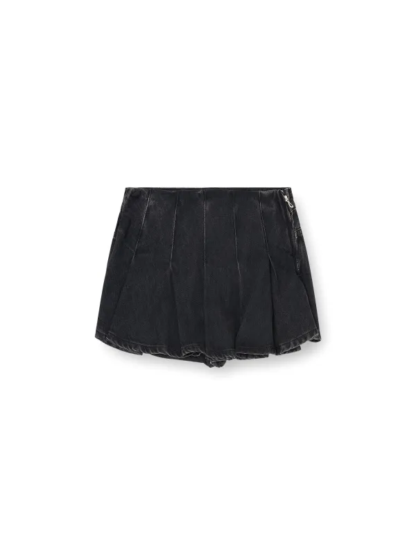 De-Rox Pleated Denim Shorts made by Diesel