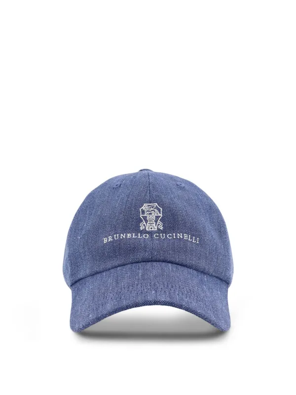 Linen And Virgin Wool Blend Hat With Embroidered Logo On The Front sold by Wanan Luxury