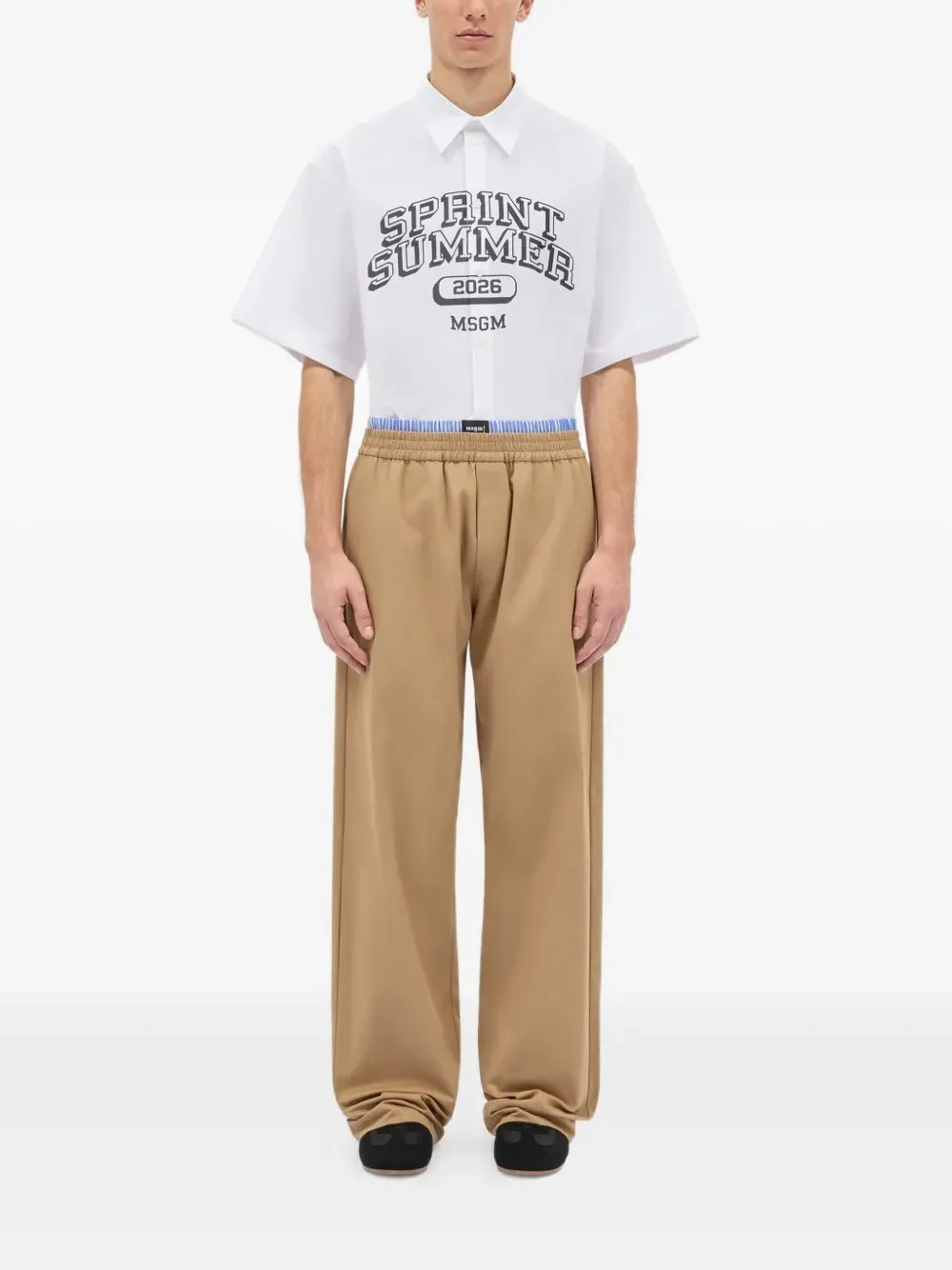 Wide-Leg Cotton Gabardine Trousers With Double Elasticated Waistband sold by Wanan Luxury product image thumbnail 2