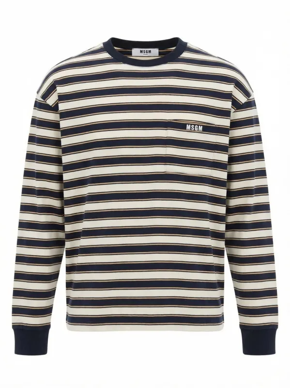 Long-Sleeved Striped T-Shirt made by MSGM