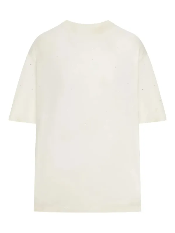 Star T-Shirt With Rhinestone And Logo Print On The Back made by Golden Goose